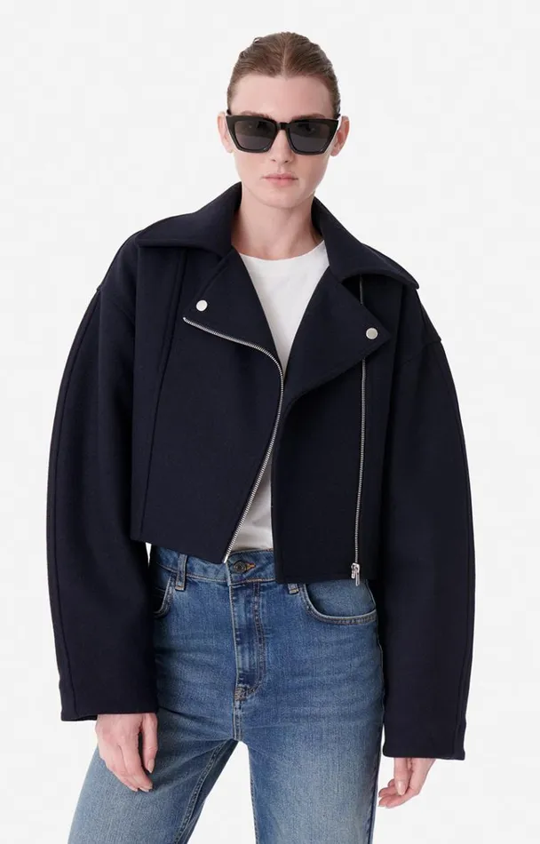 Vanessa Bruno Coats and Jackets Women Bless Jacket Bleu Marine Vanessa Bruno Coats and Jackets Women Bless Jacket Bleu Marine