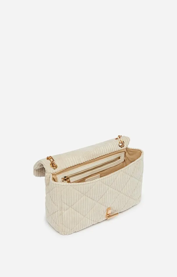 Vanessa Bruno Crossbody Bags Women Moon Bag In Corduroy Cru00e8me Vanessa Bruno Crossbody Bags Women Moon Bag In Corduroy Cru00e8me