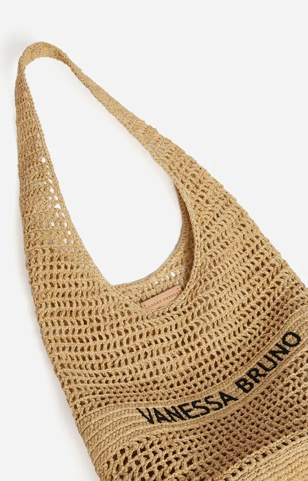 Vanessa Bruno Shoulder Bags Women Hobo Bag In Raffia Sable Noir Vanessa Bruno Shoulder Bags Women Hobo Bag In Raffia Sable Noir