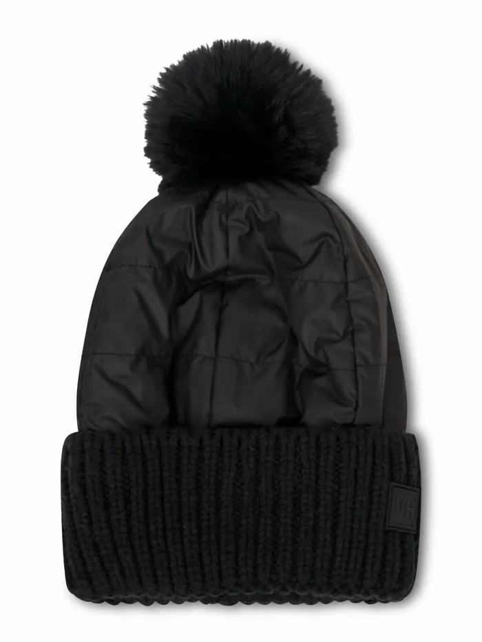 Vintage Havana Winter Hats Women PUFFER POMPOM HAT 8211 BLACK Black Vintage Havana Winter Hats Women PUFFER POMPOM HAT 8211 BLACK Black