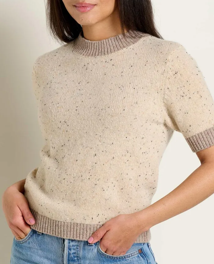 Women039s Wilde Short Sleeve Sweater Almond ToadandCo Sweaters