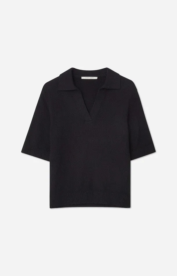 Women A Day039s March Shirts Lessing Open Collar Polo Shirt