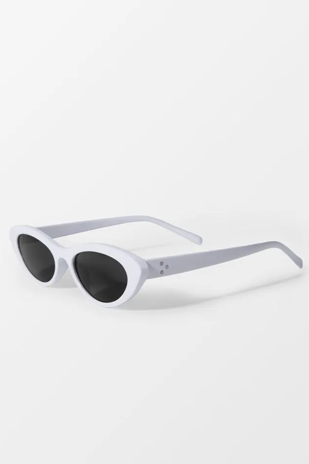Women Bags Cupshe Fearne Silver Cat Eye Sunglass White