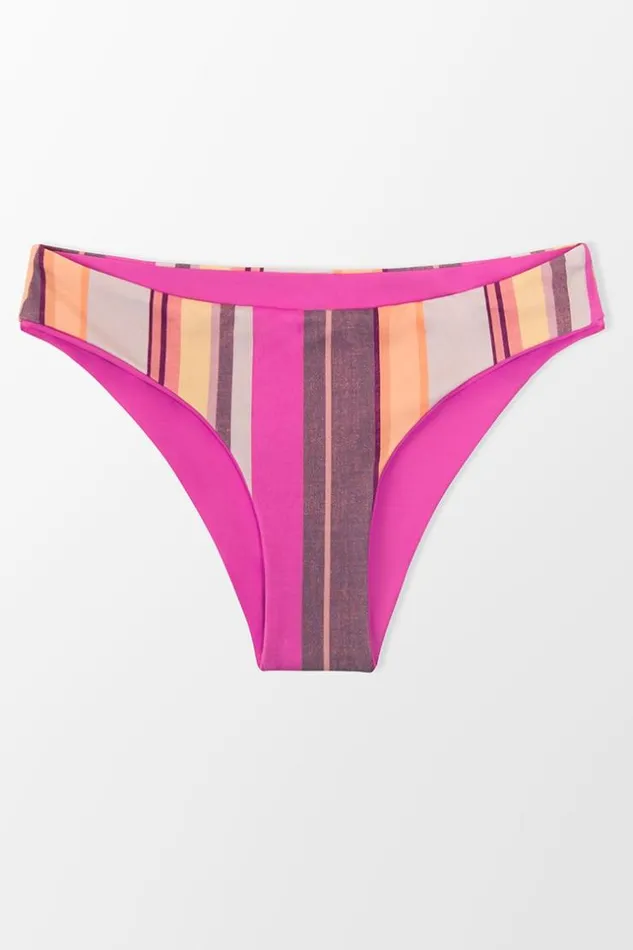 Women Bikini Bottoms Cupshe Nikita Striped Low Waisted Reversible Bikini Bottom Multicolor