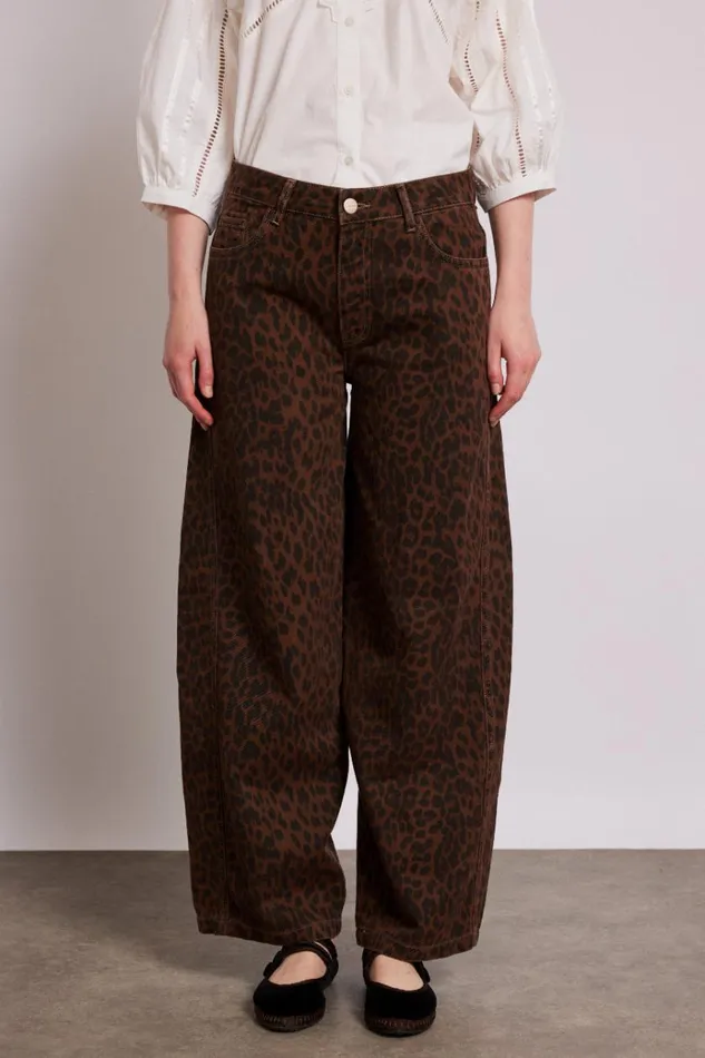 Women Bottoms Damson Madder Dion Jeans 8211 Dark Leopard Overdye