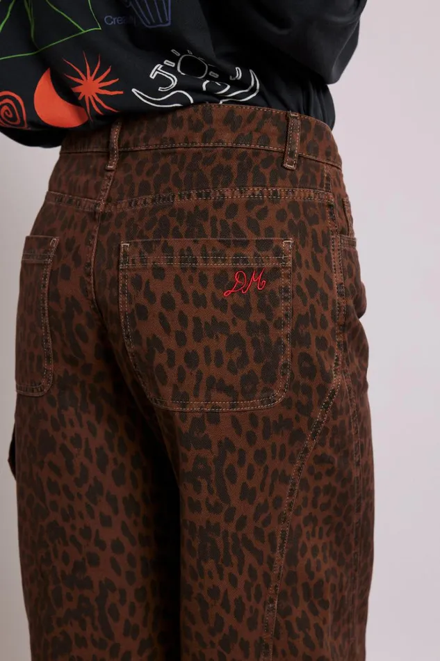 Women Bottoms Damson Madder Dion Jeans 8211 Dark Leopard Overdye