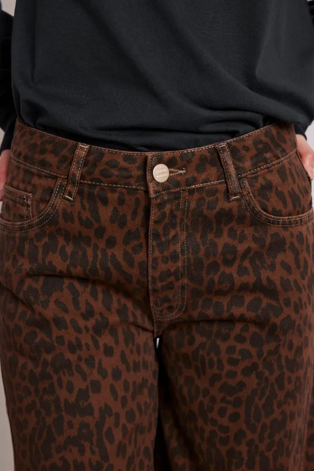 Women Bottoms Damson Madder Dion Jeans 8211 Dark Leopard Overdye
