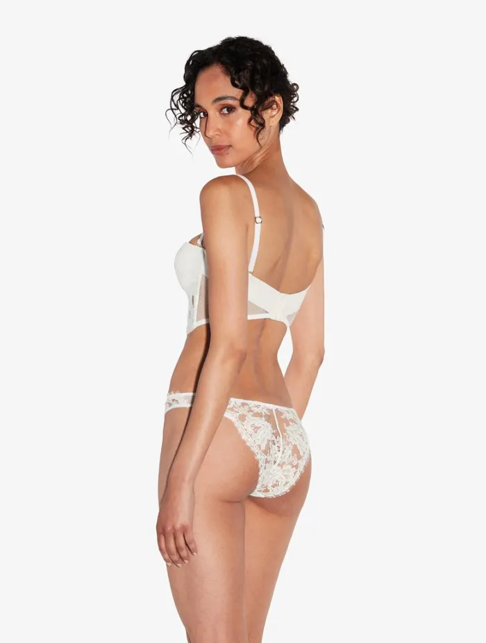 Women Bras La Perla Bandeau Bra In Off White With Cotton Leavers Lace