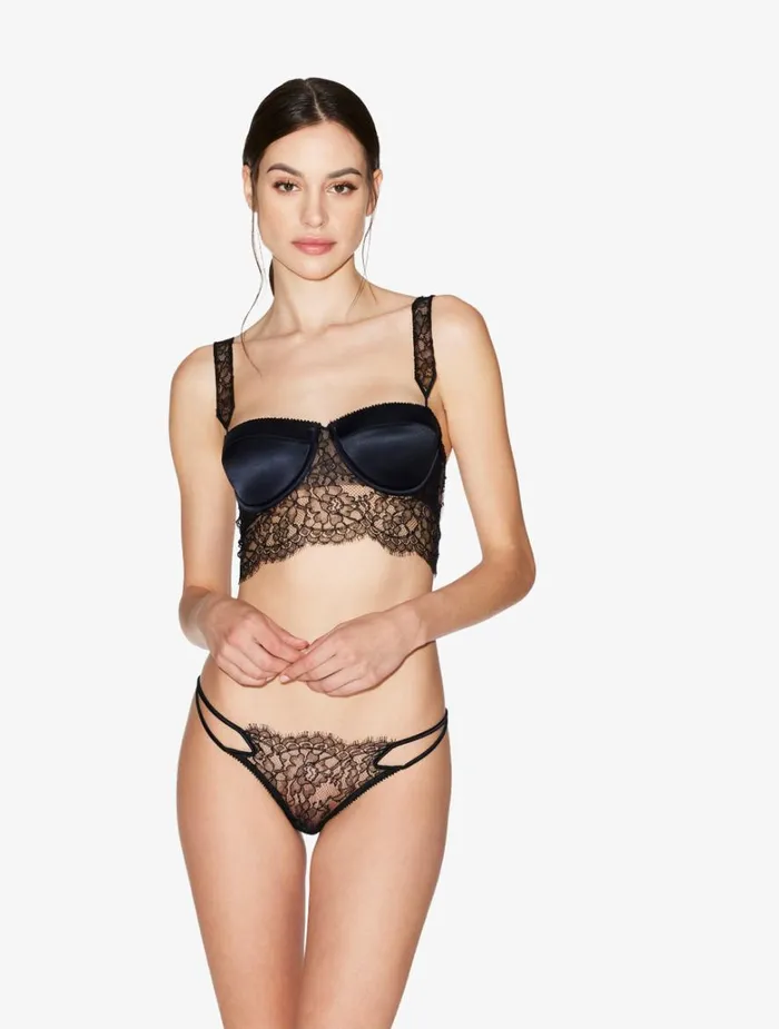 Women Bras La Perla Padded Bralette In Black With Leavers Lace
