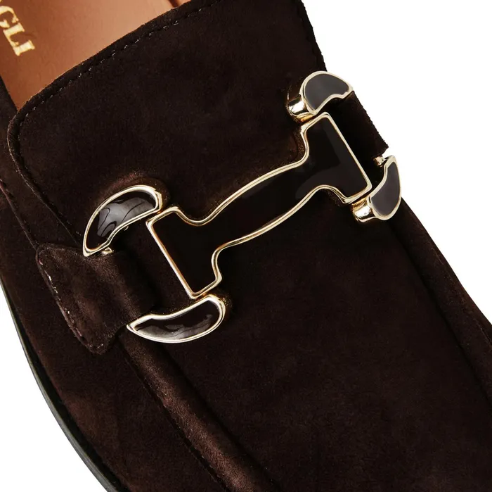 Women Bruno Magli Flats and Loafers Natalie Square Toe LoaferBrown Suede