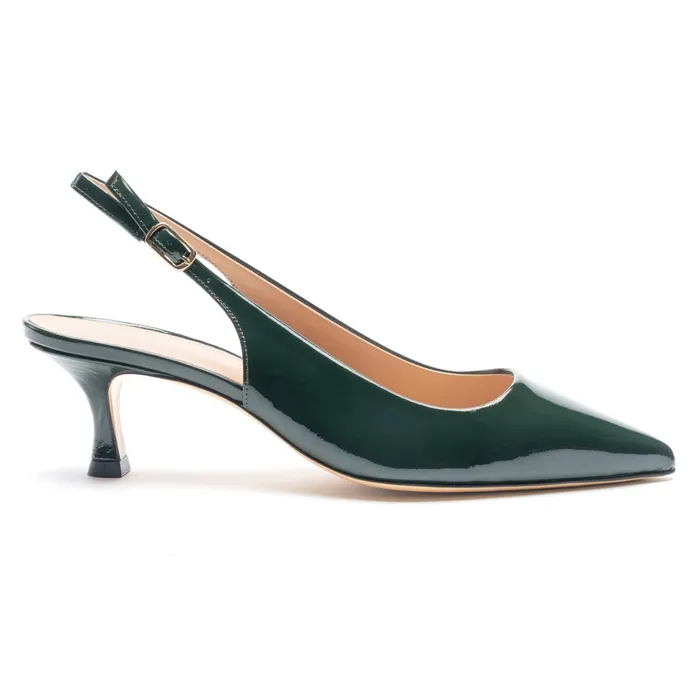 Women Bruno Magli Heels Palerma Slingback Pump Emerald Patent
