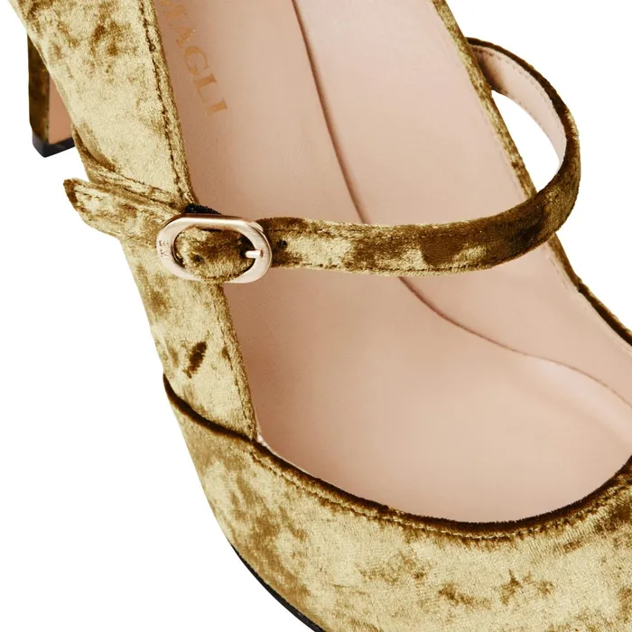 Women Bruno Magli Pumps Gemma Mary Jane Pump 8211 Olive Velvet