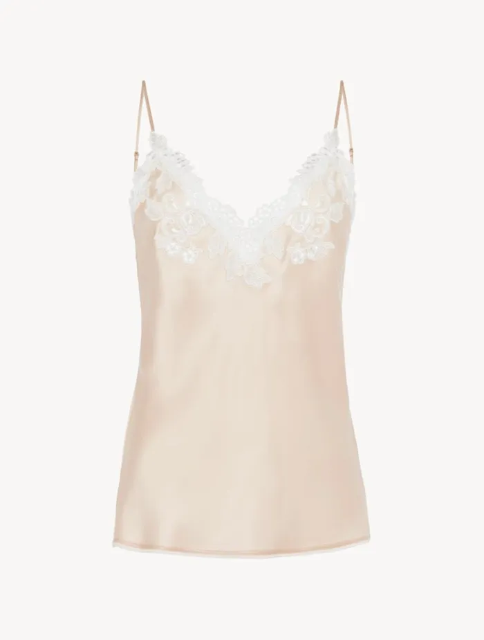 Women Camisoles La Perla Halo Silk Satin Camisole With Frastaglio