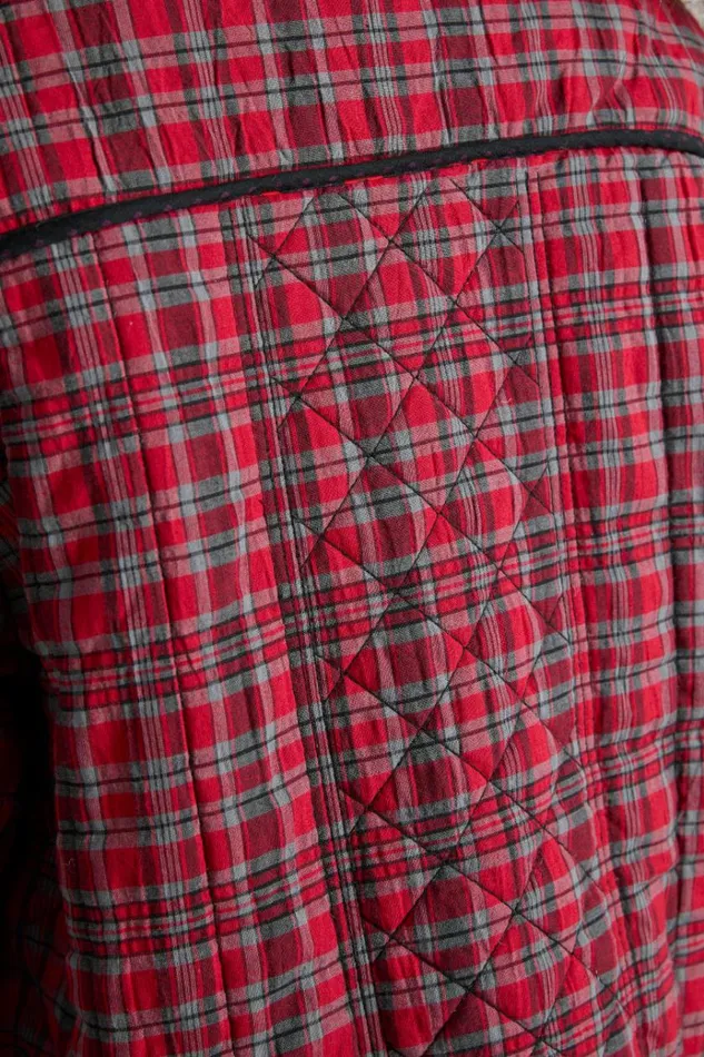 Women Coords Damson Madder Macy Quilted Jacket 8211 Red Check
