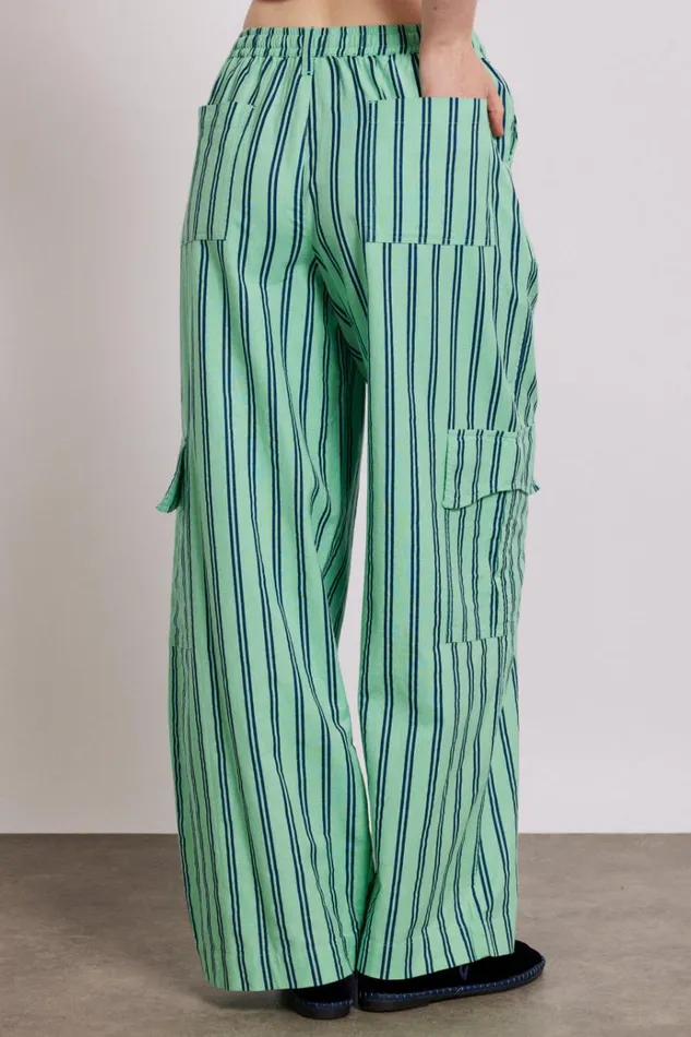 Women Coords Damson Madder Sydney Coastal Cargo Pants 8211 Mint Stripe