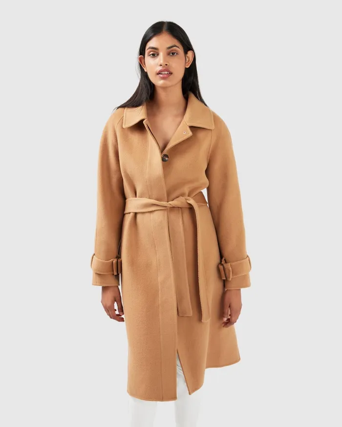 Women Coats and Jackets Belle and Bloom Shore To Shore Belted Wool Coat 8211 Camel