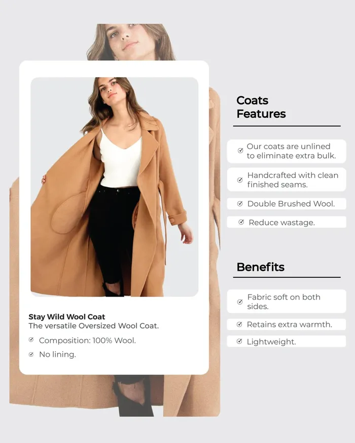Women Coats and Jackets Belle and Bloom Stay Wild Oversized Wool Coat 8211 Camel