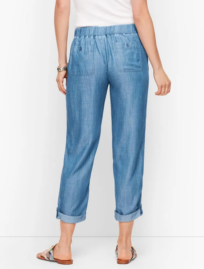 Women Crops Talbots Summer Twill Slim Leg Crop Pants