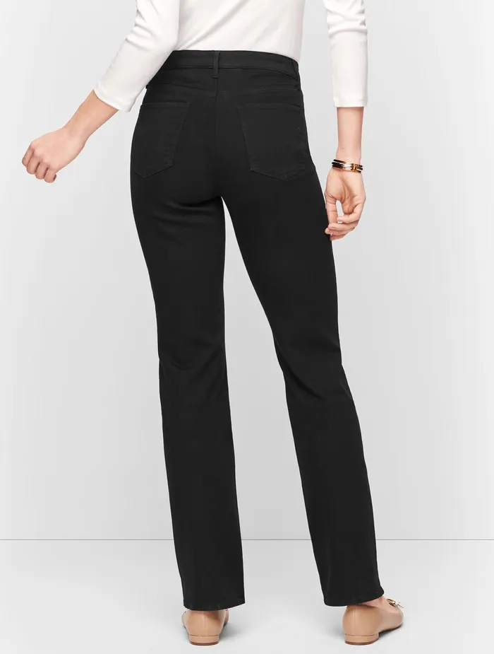 Women Curvy Fit Talbots HighWaist Barely Boot Jeans Black Wash
