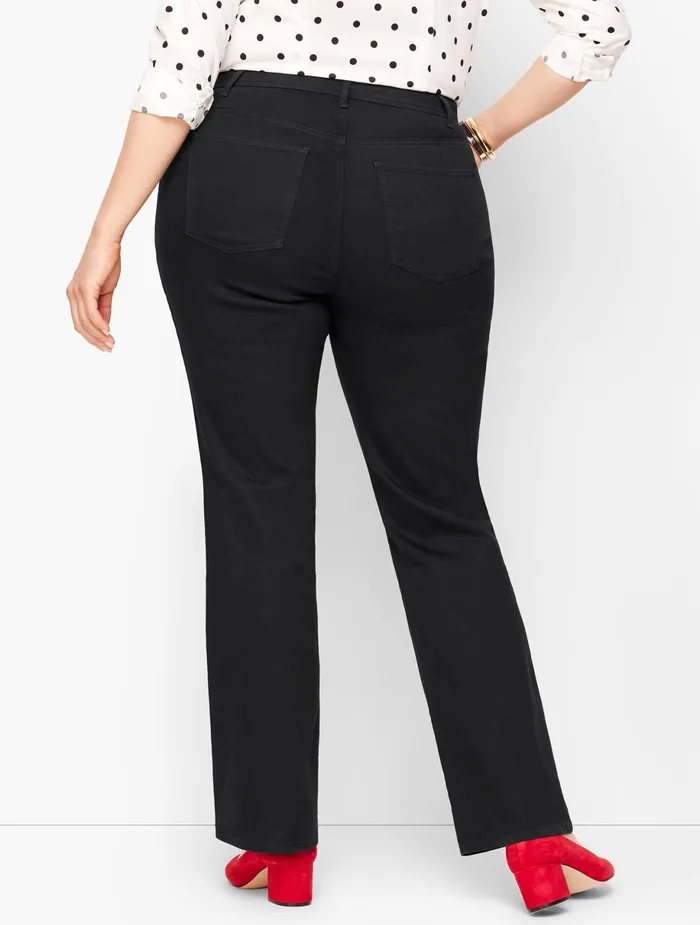 Women Curvy Fit Talbots HighWaist Barely Boot Jeans Black Wash