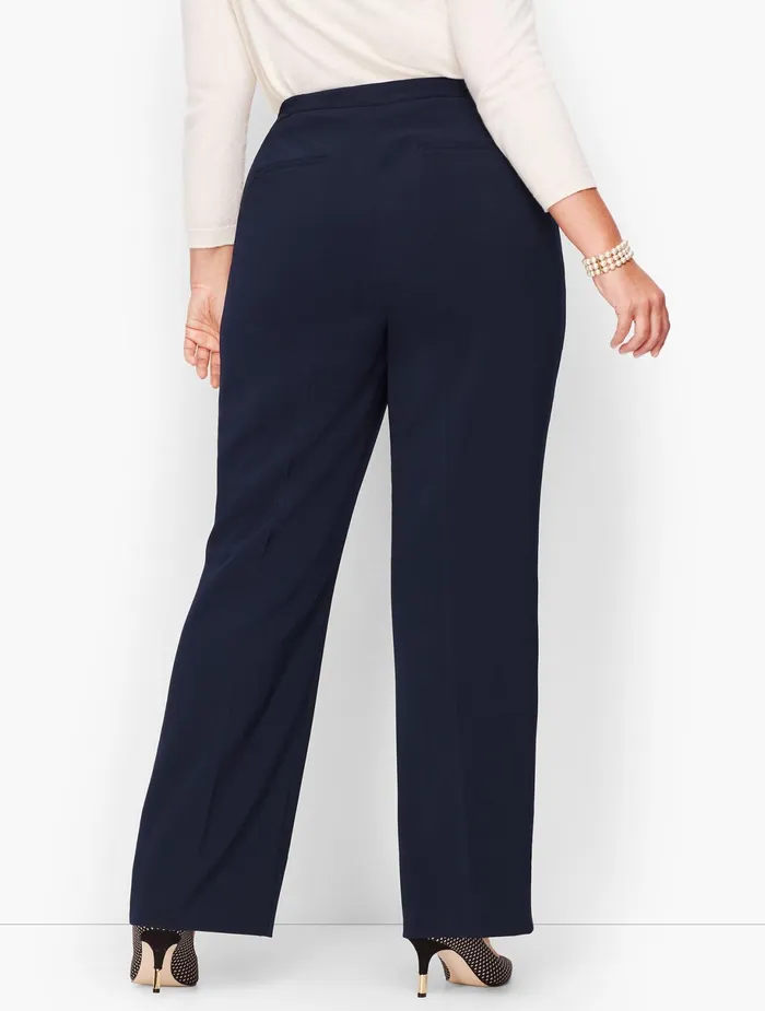 Women Curvy Fit Talbots Stretch Crepe Wide Leg Pants