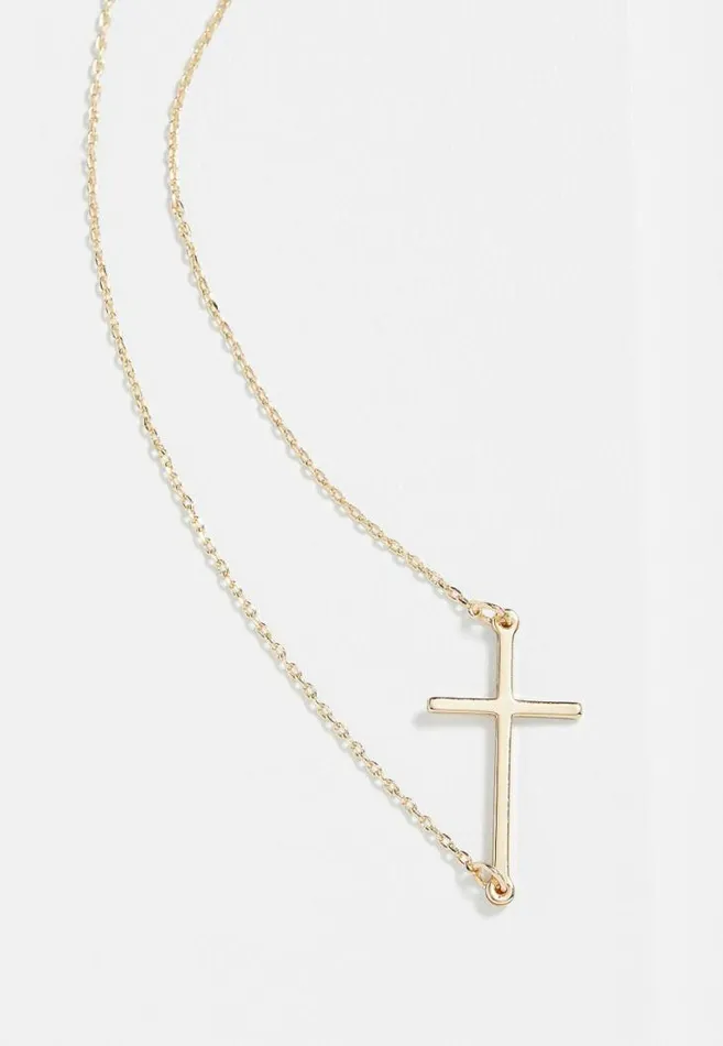 Women Dainty Side Cross Necklace Maurices Jewelry