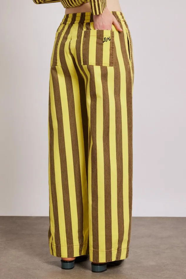 Women Denim Damson Madder Rafe Pants 8211 Yellow Choc Stripe