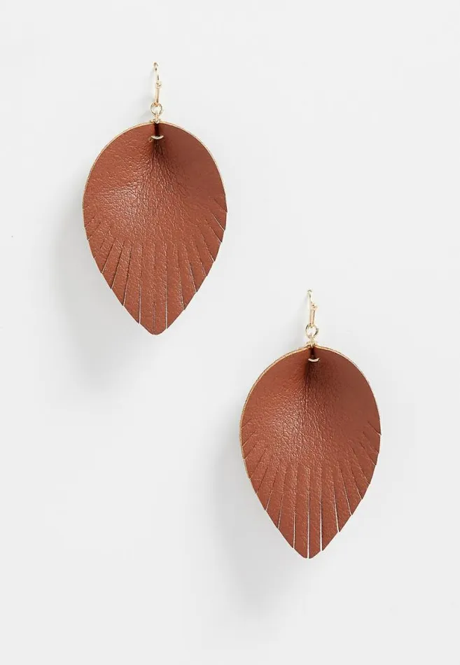 Women Faux Leather Drop Earrings Maurices Jewelry
