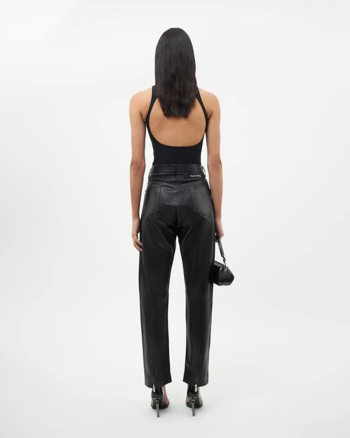 Women Filling Pieces Pants and Shorts Studio Leather Pants Black