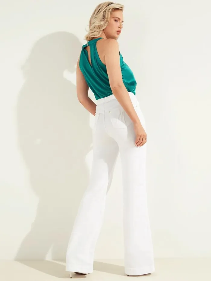 Women Flare Denim Pant White Multi Marciano Bottoms Women Flare Denim Pant White Multi Marciano Bottoms