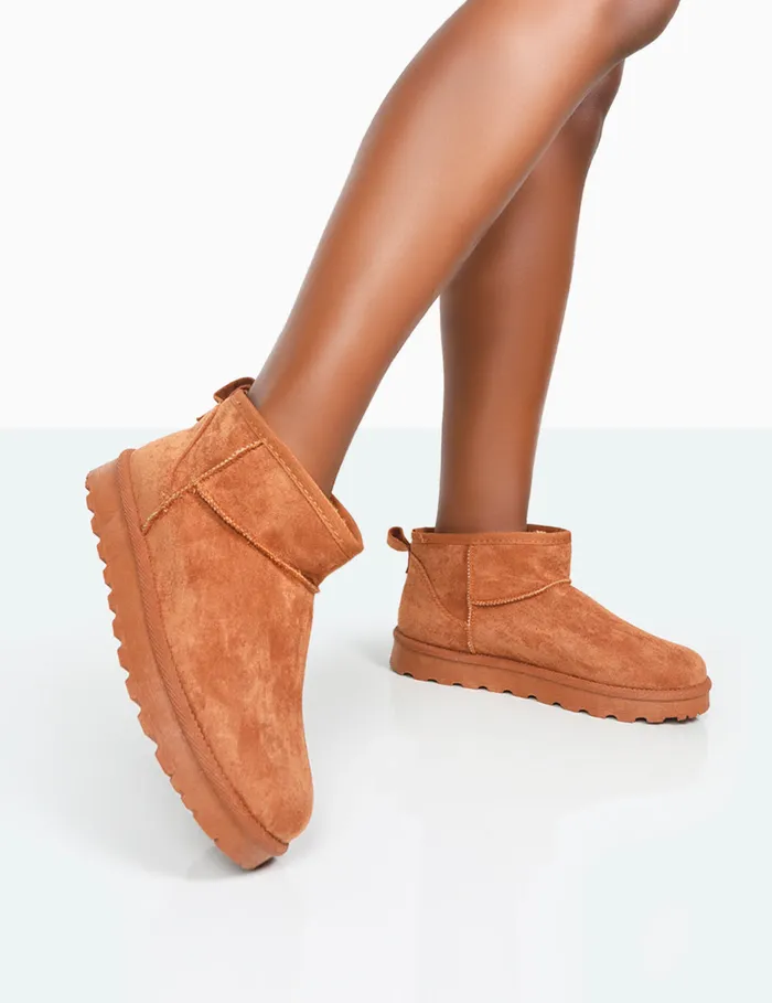 Women Flurry Chestnut Ultra Mini Ankle Boots Brown Public Desire Ankle Boots
