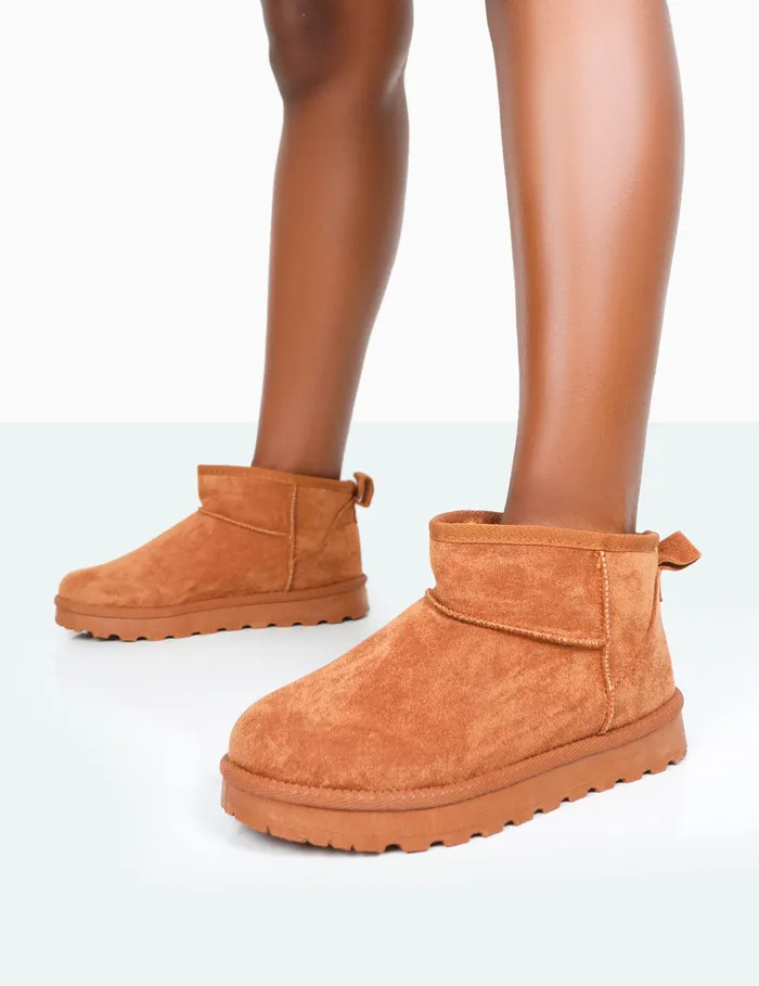 Women Flurry Chestnut Ultra Mini Ankle Boots Brown Public Desire Ankle Boots