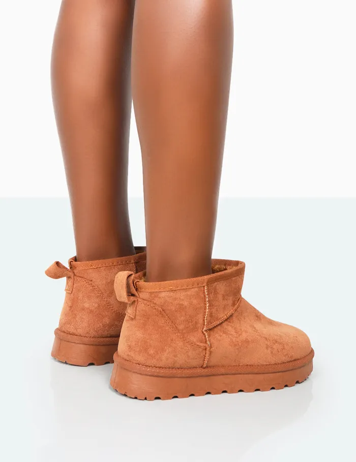 Women Flurry Chestnut Ultra Mini Ankle Boots Brown Public Desire Ankle Boots