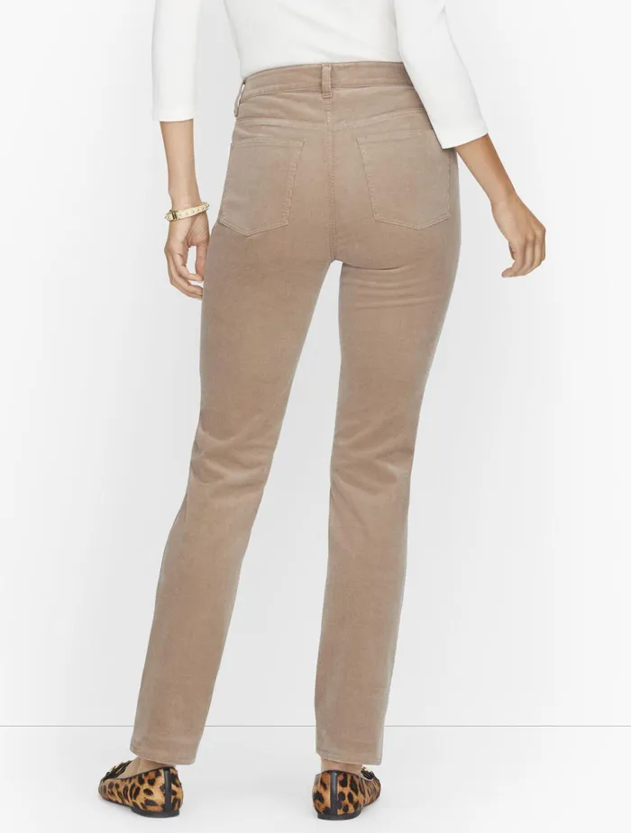 Women Full Length Talbots Stretch Corduroy Straight Leg Pants Black