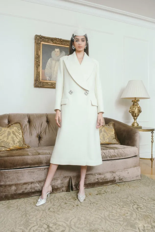 Women Gabriella Coat In White Nana Jacqueline Outerwear