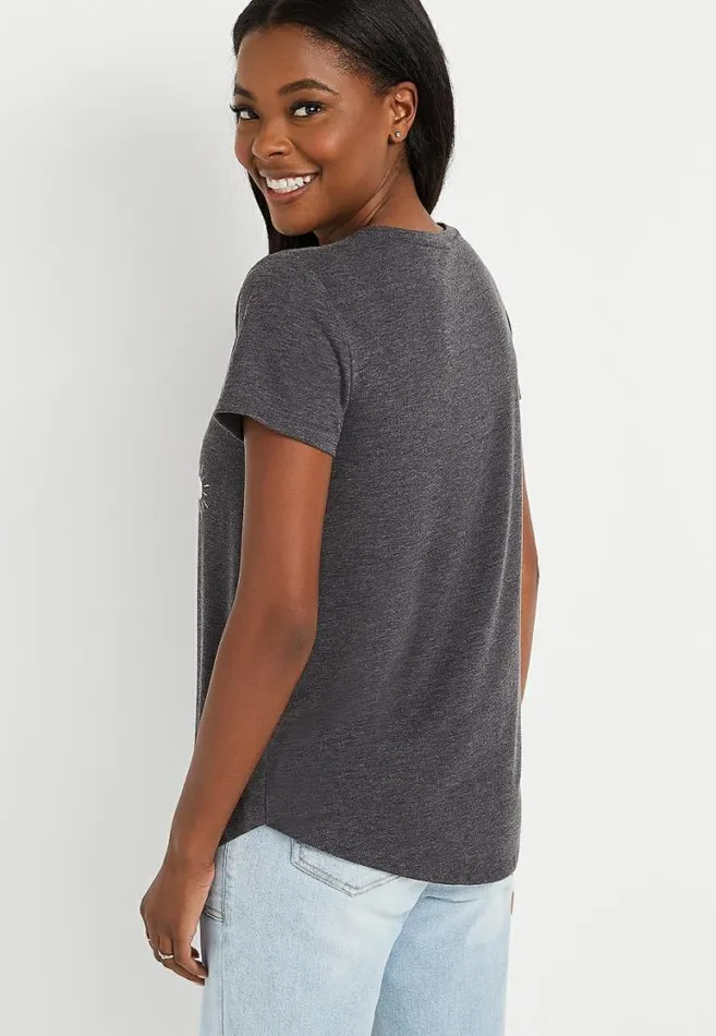 Women Gray Beer Lime Sunshine Graphic Tee Maurices Tops
