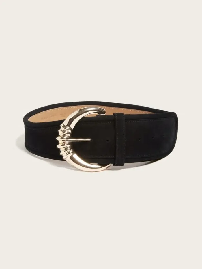 Women GUESS Belts Suede Waist Belt Black