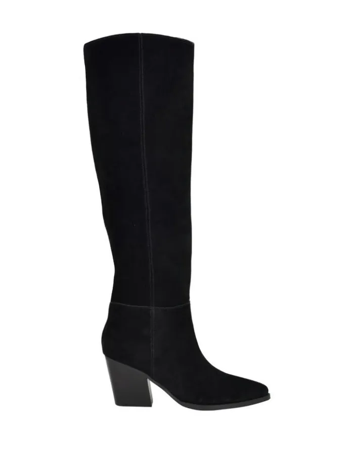 Women GUESS Boots and Booties Dolita Suede KneeHigh Boots Black 001