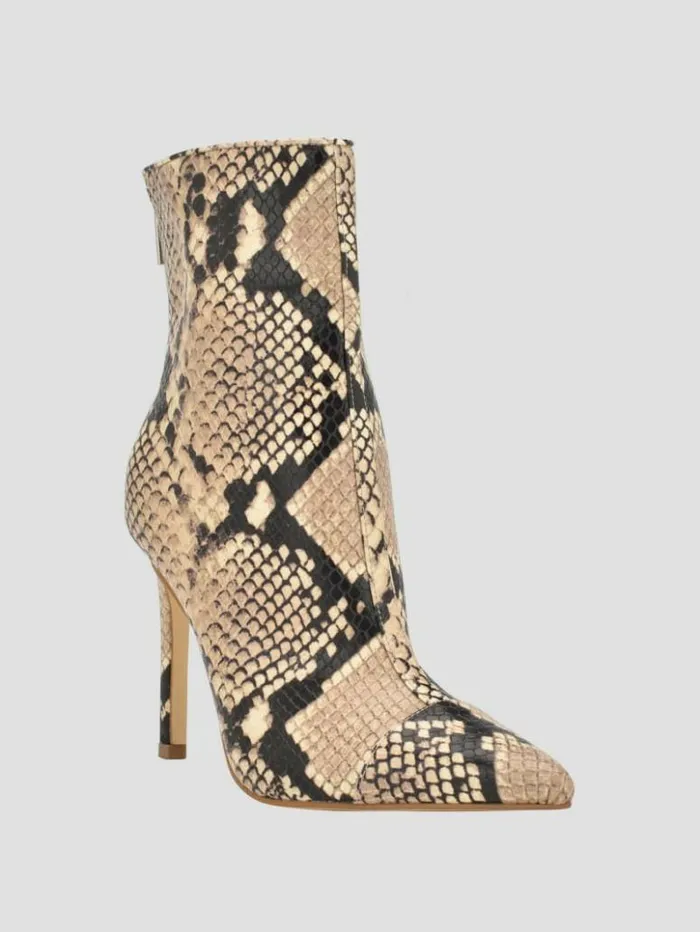 Women GUESS Boots and Booties Simone ZipUp Heel Booties Medium Natural 101