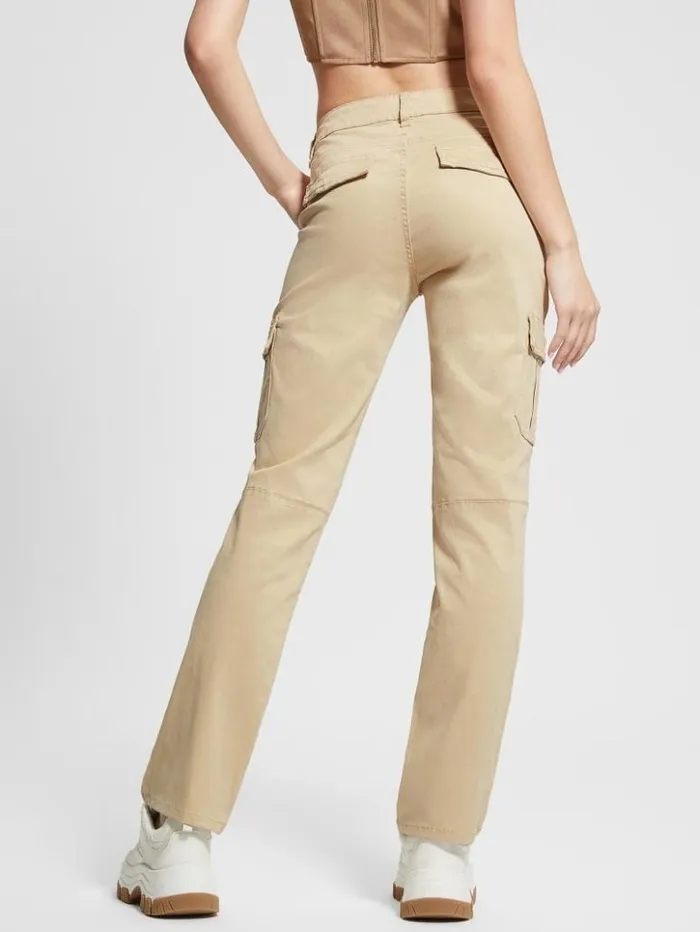 Women GUESS Bottoms Eco Sexy Cargo Pants Foamy Taupe