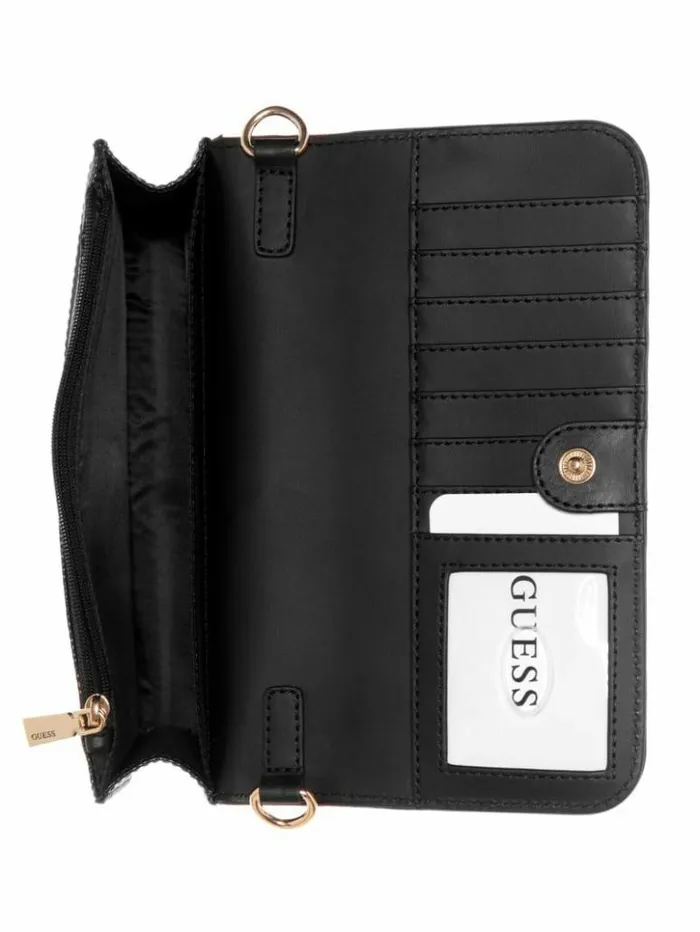 Women GUESS Handbags James Quattro G Crossbody Organizer Wallet Cloud Wash