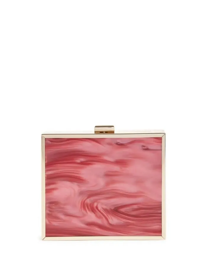 Women GUESS Handbags Sutton Box Clutch Red
