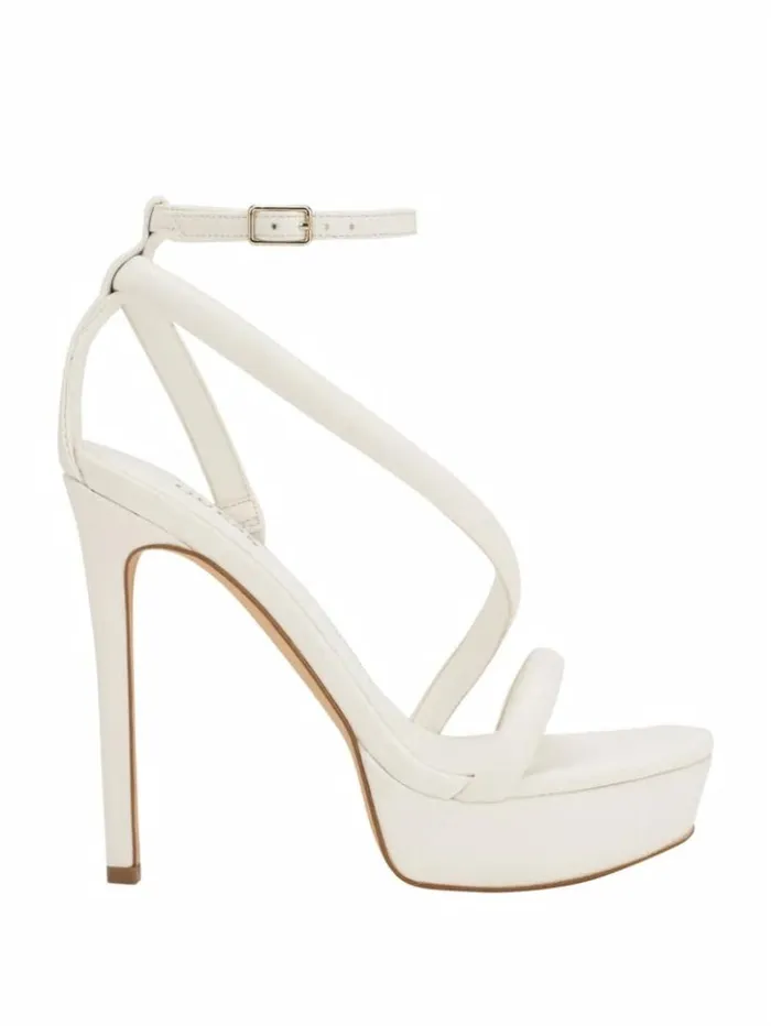 Women GUESS Heels Casilda Strappy Stiletto Heels White