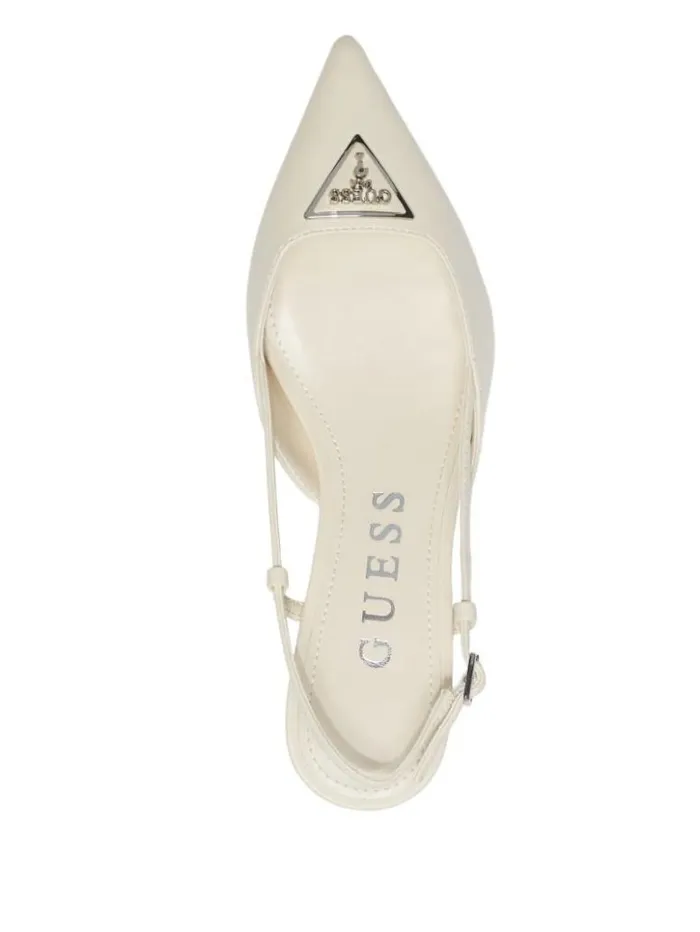 Women GUESS Heels Jesson Triangle Kitten Heels Ivory 150