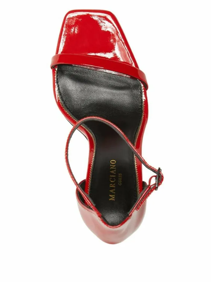 Women GUESS Heels Revel Patent Leather Heel Lacquer Red A503