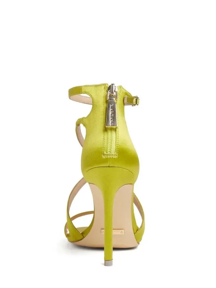 Women GUESS Heels Satin Strappy Heel Green Patent