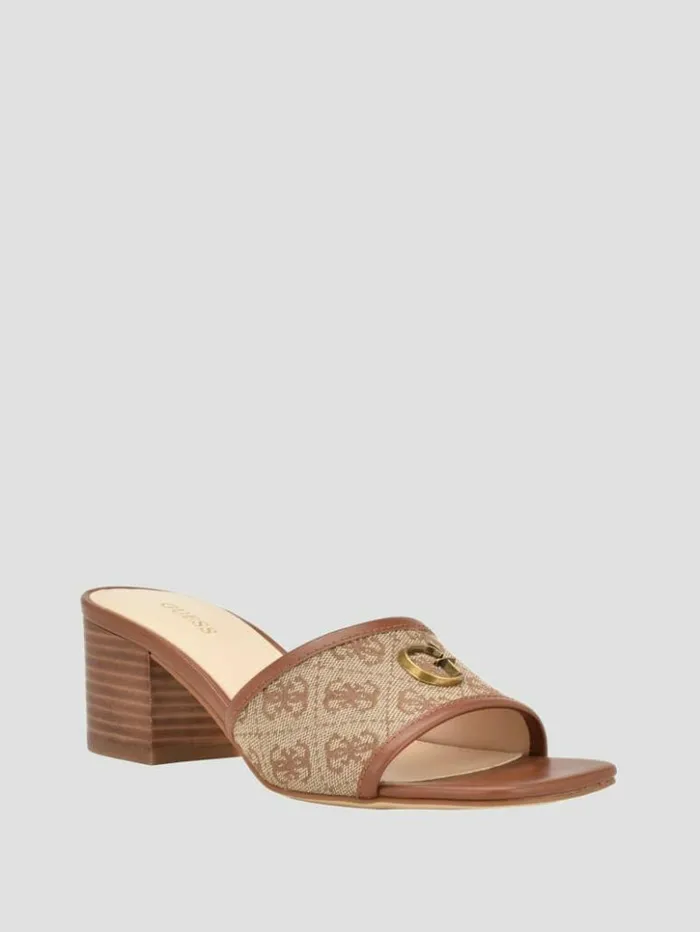 Women GUESS Heels Ulliye Heeled Sandals Medium Brown