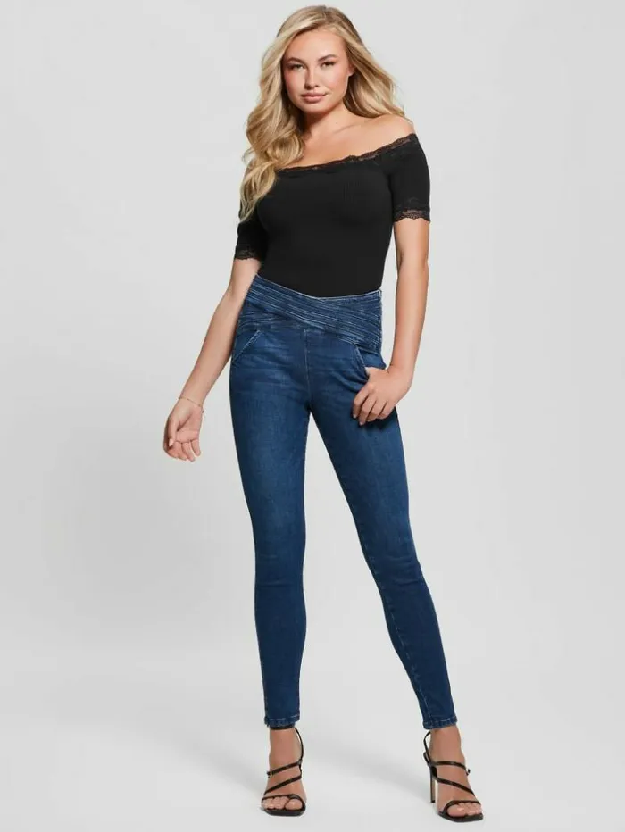 Women GUESS Jeans and Denim Eco Sculy Pleated Waist Skinny Jeans Blue Planet Women GUESS Jeans and Denim Eco Sculy Pleated Waist Skinny Jeans Blue Planet
