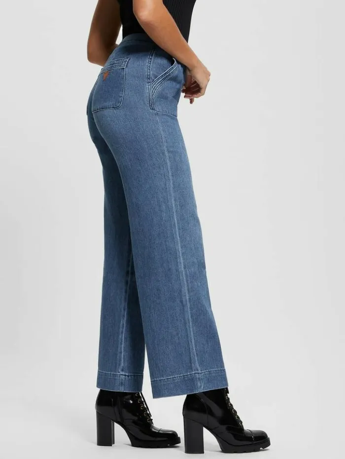 Women GUESS Jeans and Denim Rina WideLeg Jeans Noka Wash