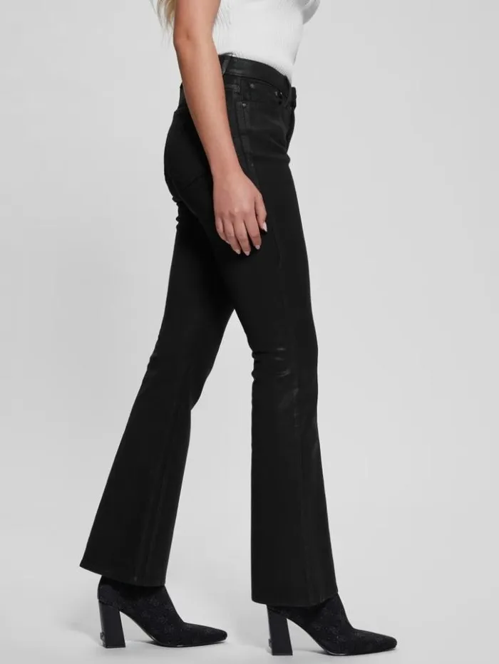 Women GUESS Jeans and Denim Sexy Flare Jeans Jet Black Multi